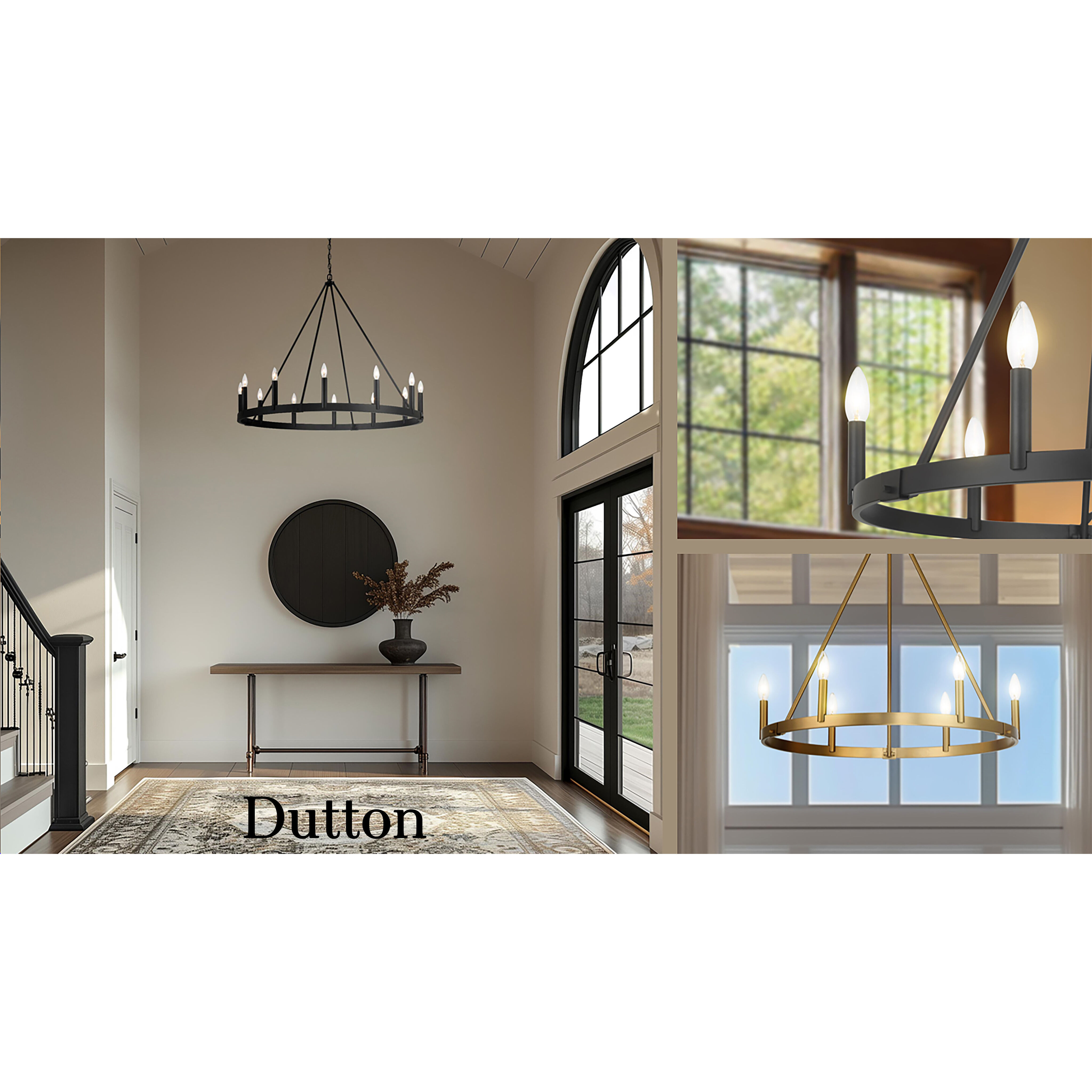 Dutton 12 Light 42.5 inch Coal Black Chandelier Ceiling Light